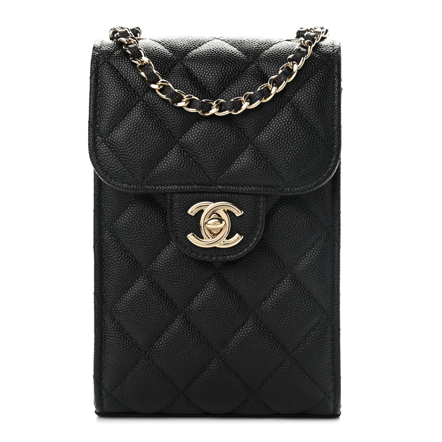 Chanel Caviar Quilted Classic Phone Holder Black 1 of 11
