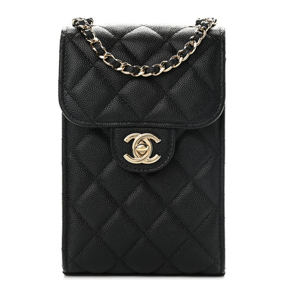 Chanel Caviar Quilted Classic Phone Holder Black 1 of 11
