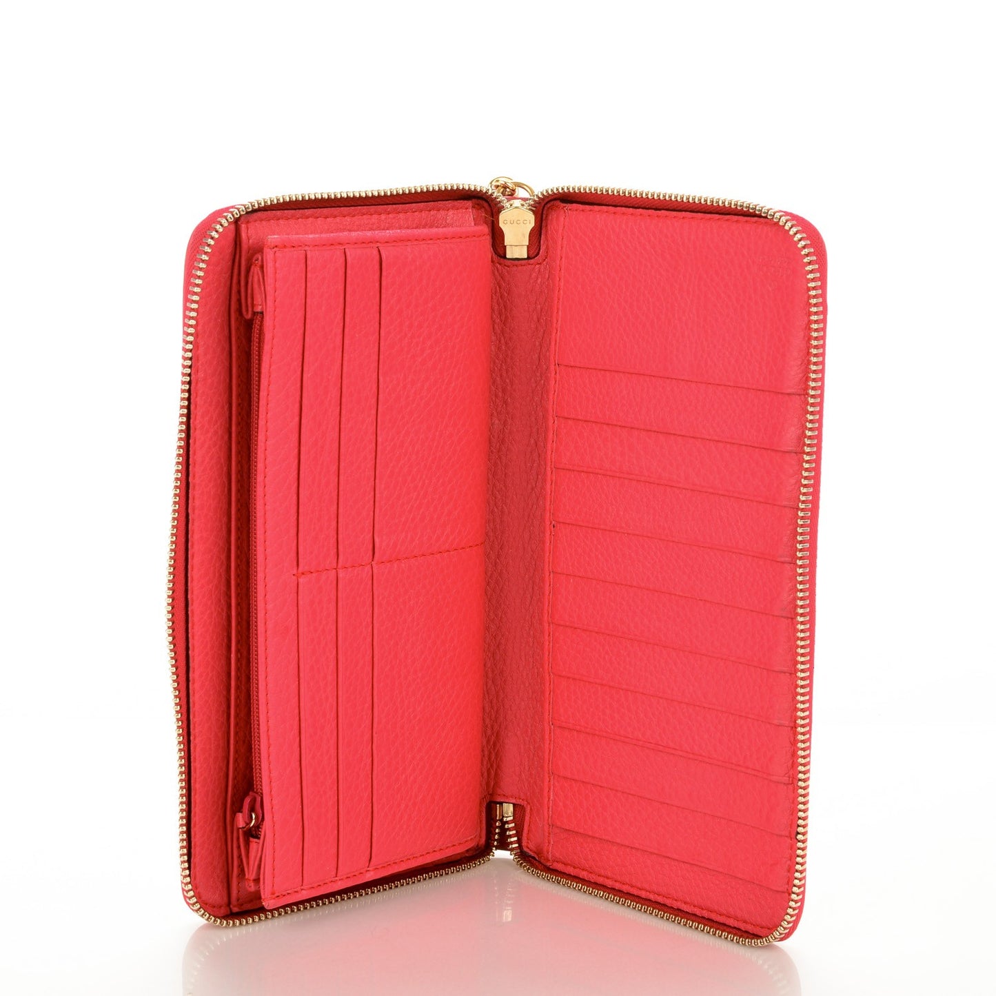 Pebbled Calfskin Soho Zip Around Wallet Pink