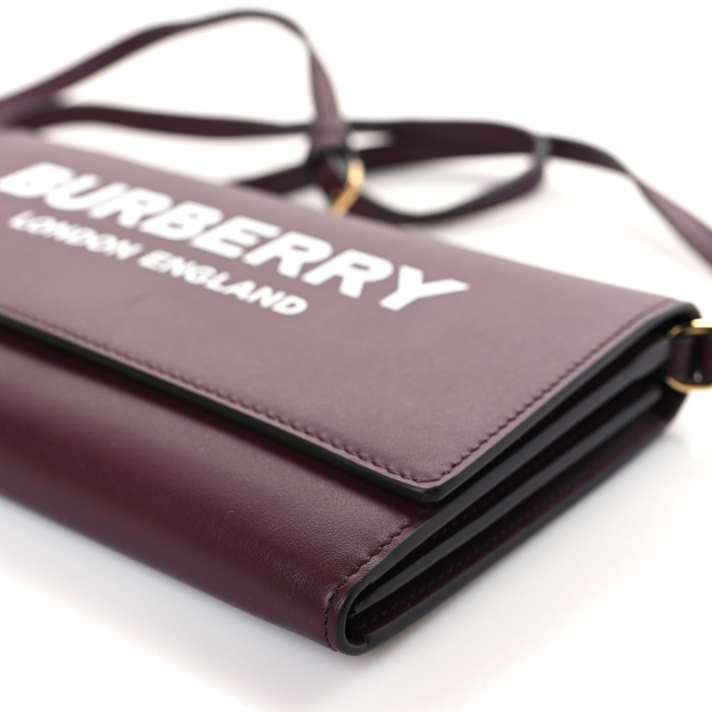 Calfskin Logo Hazelmere Wallet With Detachable Strap Deep Maroon