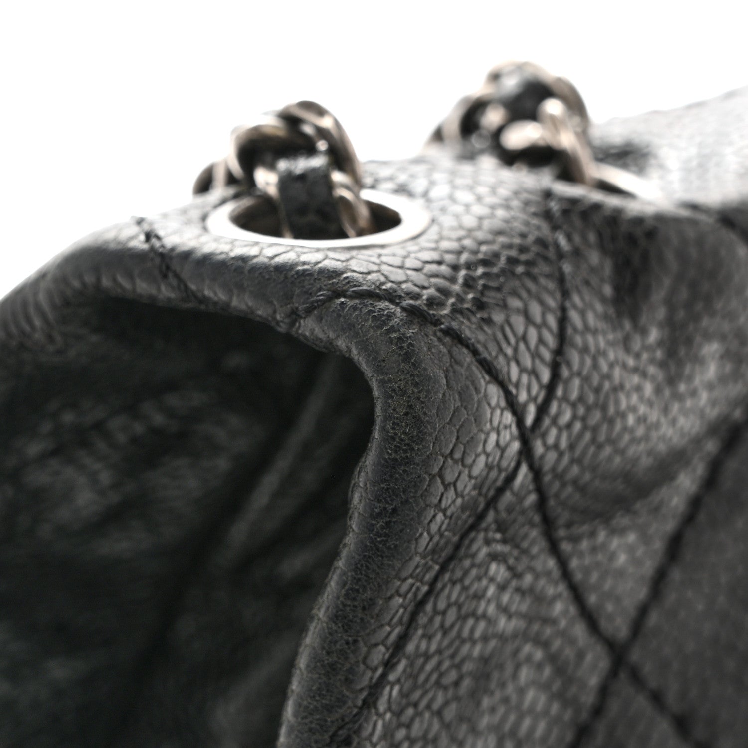 Chanel Caviar Quilted Medium Elastic Flap Black 14 of 16