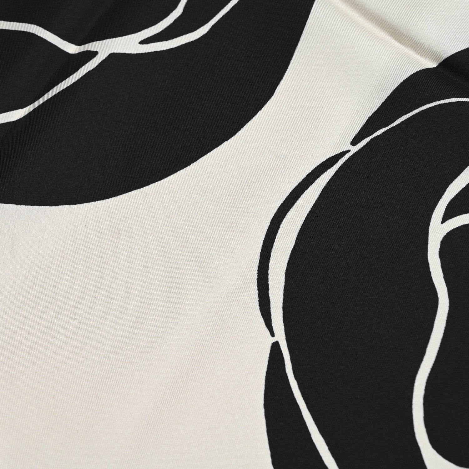 Chanel Silk CC Camellia Scarf Black White 4 of 4