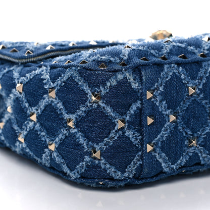 Valentino Garavani Denim Medium Rockstud Spike Shoulder Bag Denim 8 of 11