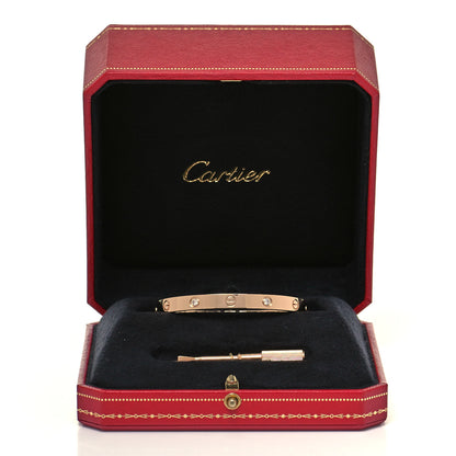 Cartier 18K Pink Gold 4 Diamond LOVE Bracelet 17 6 of 6