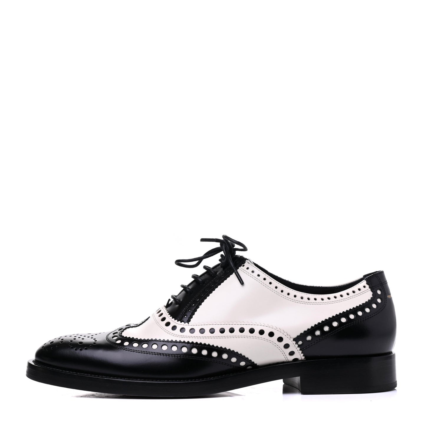Calfskin Diorunit Oxford Flats 37.5 Black White