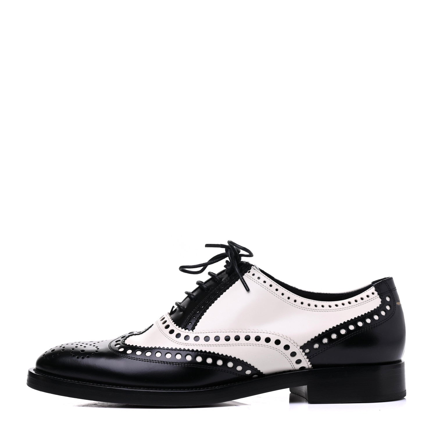 Christian Dior Calfskin Diorunit Oxford Flats 37.5 Black White 1 of 16