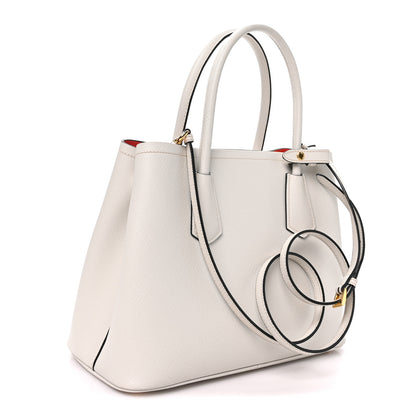 Prada Saffiano Cuir Small Double Bag Talco Lacca 3 of 9