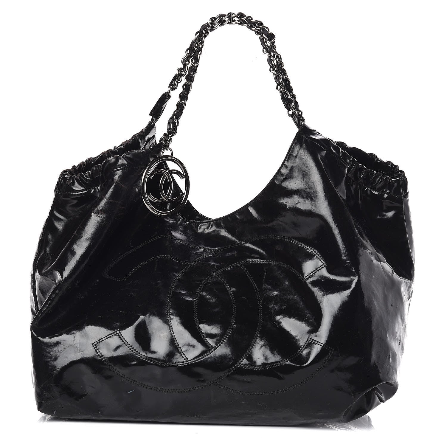 Chanel Vinyl XL Coco Cabas Black 3 of 17