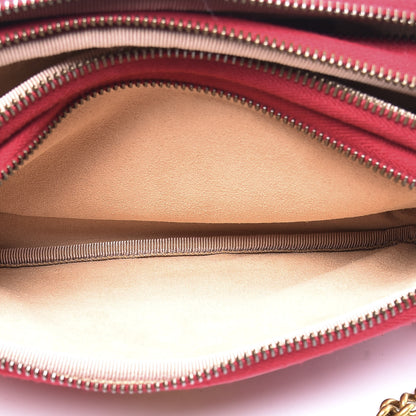 Gucci Calfskin Matelasse Mini GG Marmont Chain Crossbody Bag Hibiscus Red 6 of 11