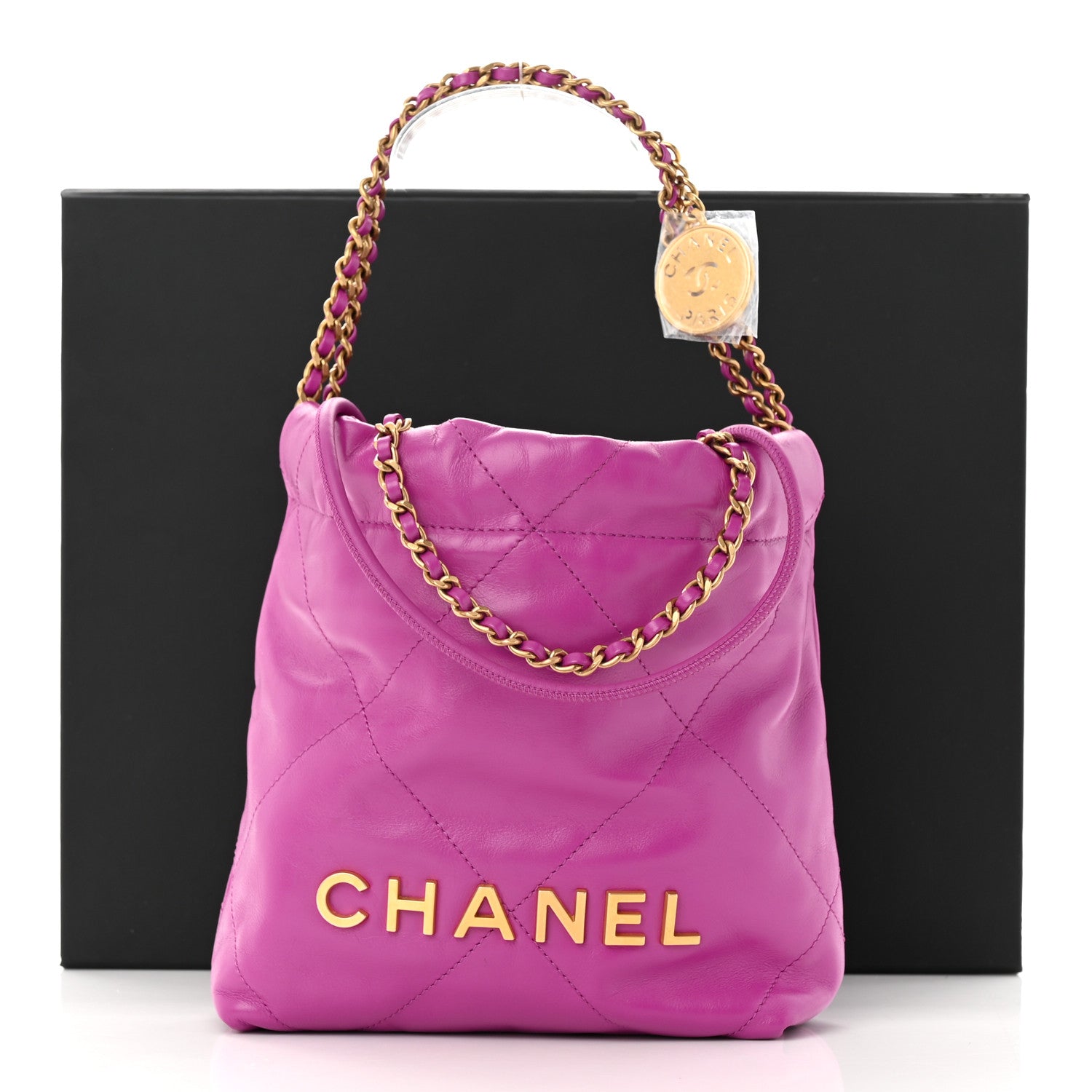 Chanel Shiny Calfskin Quilted Mini Chanel 22 Purple 11 of 11