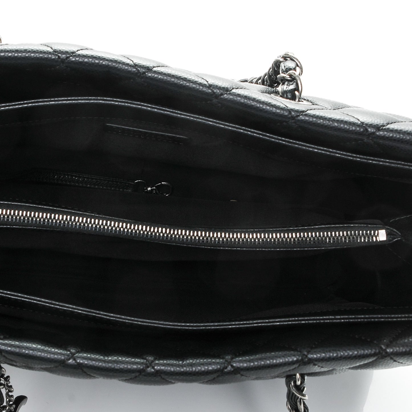 Caviar Quilted City Shopping Tote Black