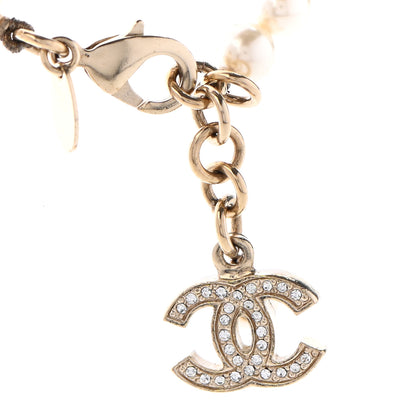 Chanel Graduated Pearl Crystal CC Bracelet Gold 4 of 6