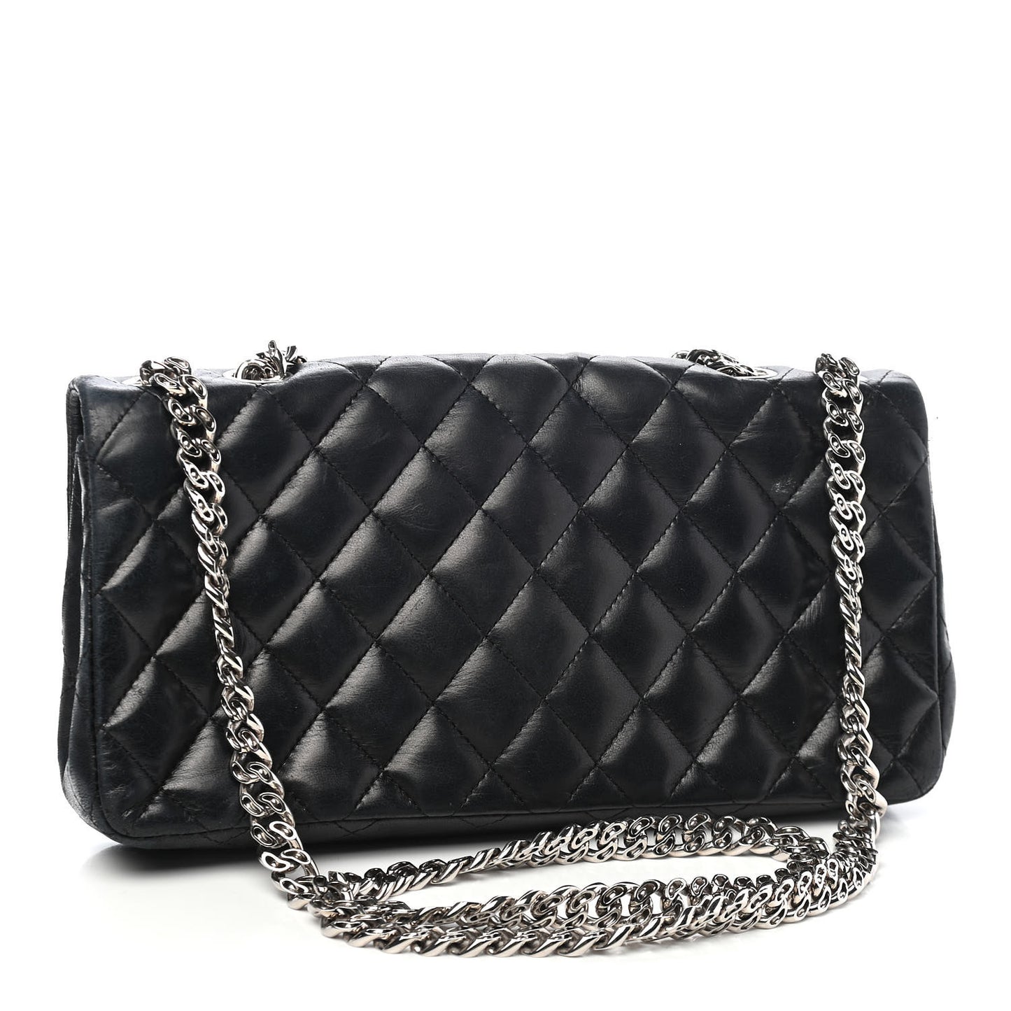 Lambskin Quilted East West Flap Black