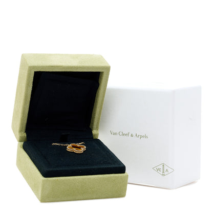 Van Cleef & Arpels 18K Yellow Gold Tiger Eye Vintage Alhambra Pendant Necklace 6 of 6