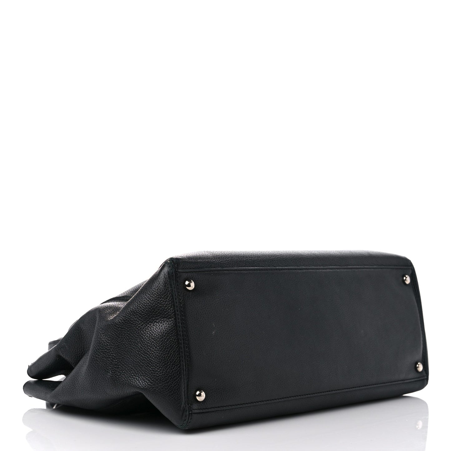 Calfskin Cerf Executive Shopper Tote Black