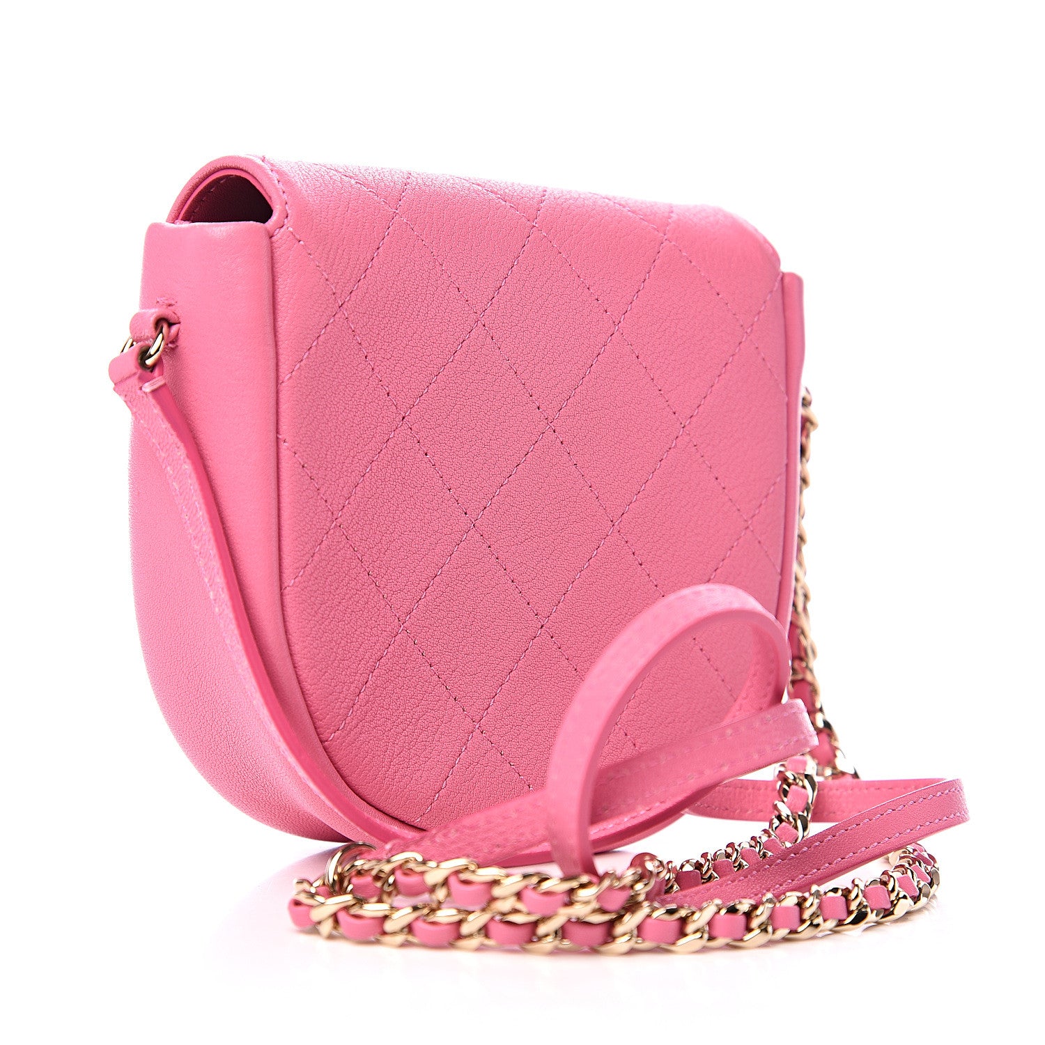 Chanel Goatskin Stitched Casual Trip Messenger Flap Pink 2 of 9