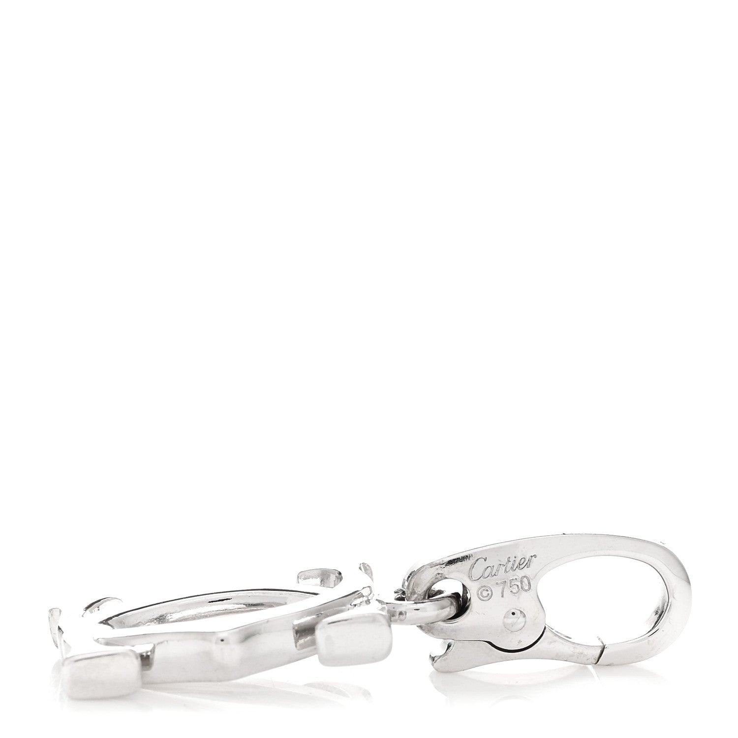Cartier 18K White Gold Logo Charm 3 of 4