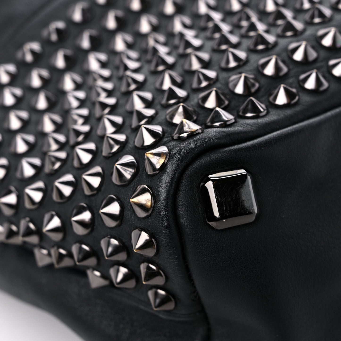 Calfskin Studded Tote Black