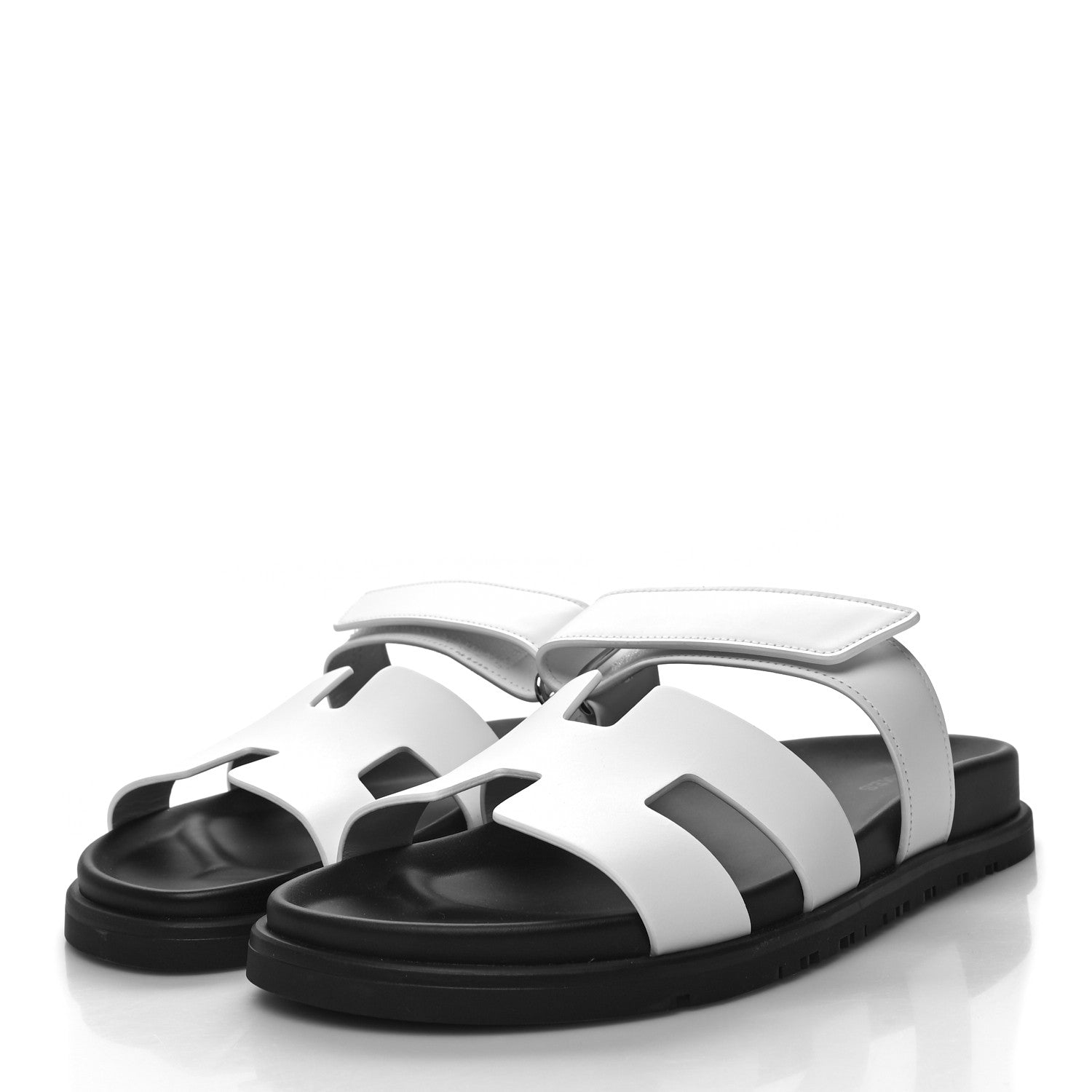 Hermes Calfskin Womens Chypre Sandals 39 White 3 of 8