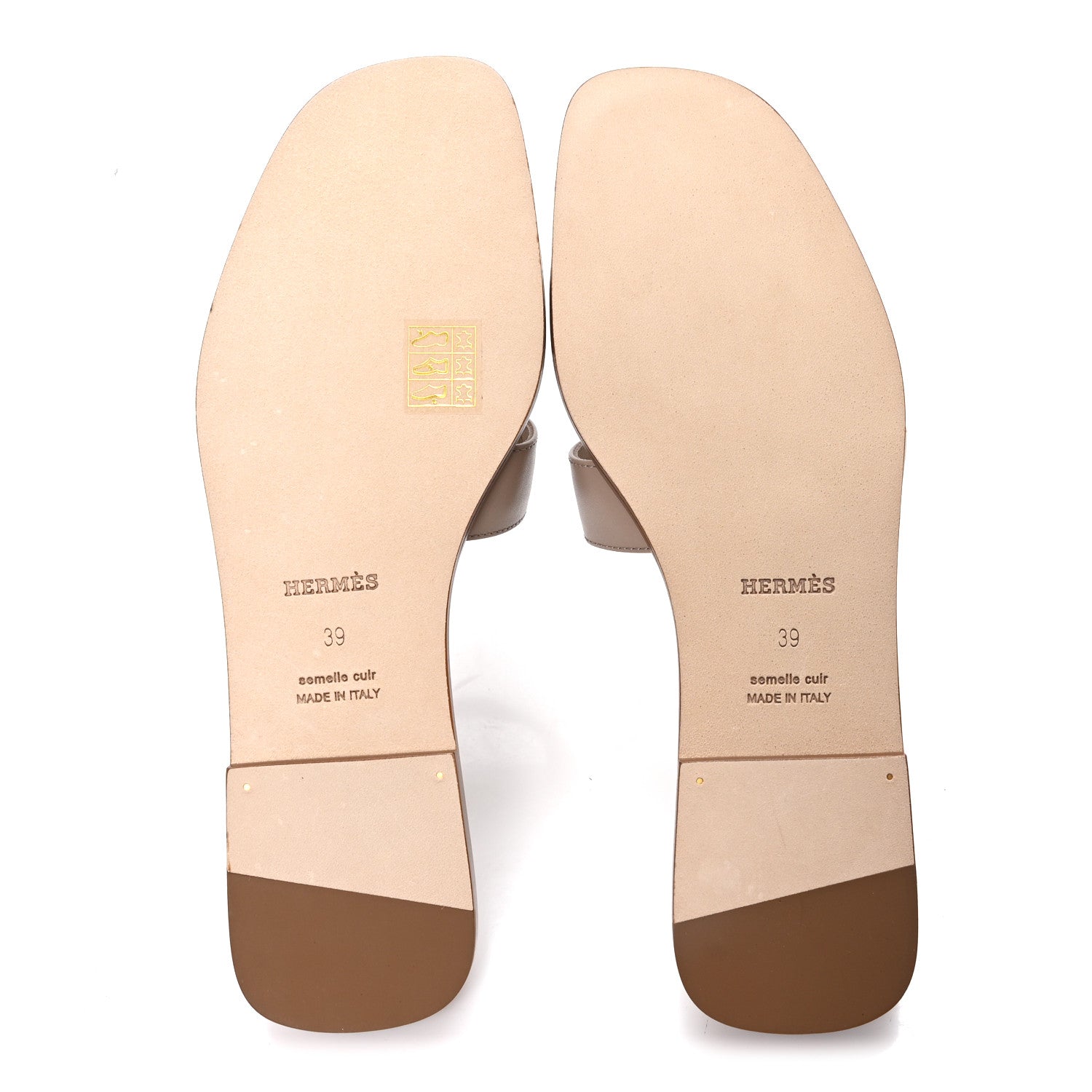Hermes Box Calfskin Oran Sandals 39 Camel 6 of 10