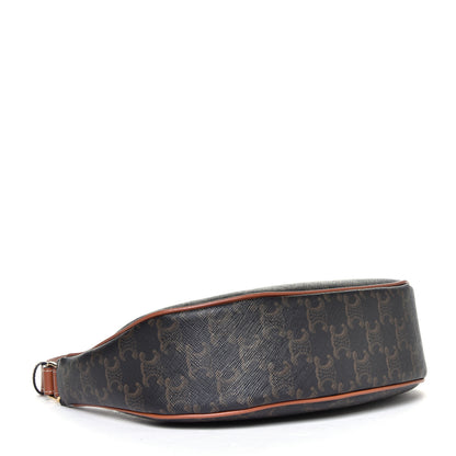 Celine Triomphe Canvas Calfskin Ava Shoulder Bag Tan 5 of 8