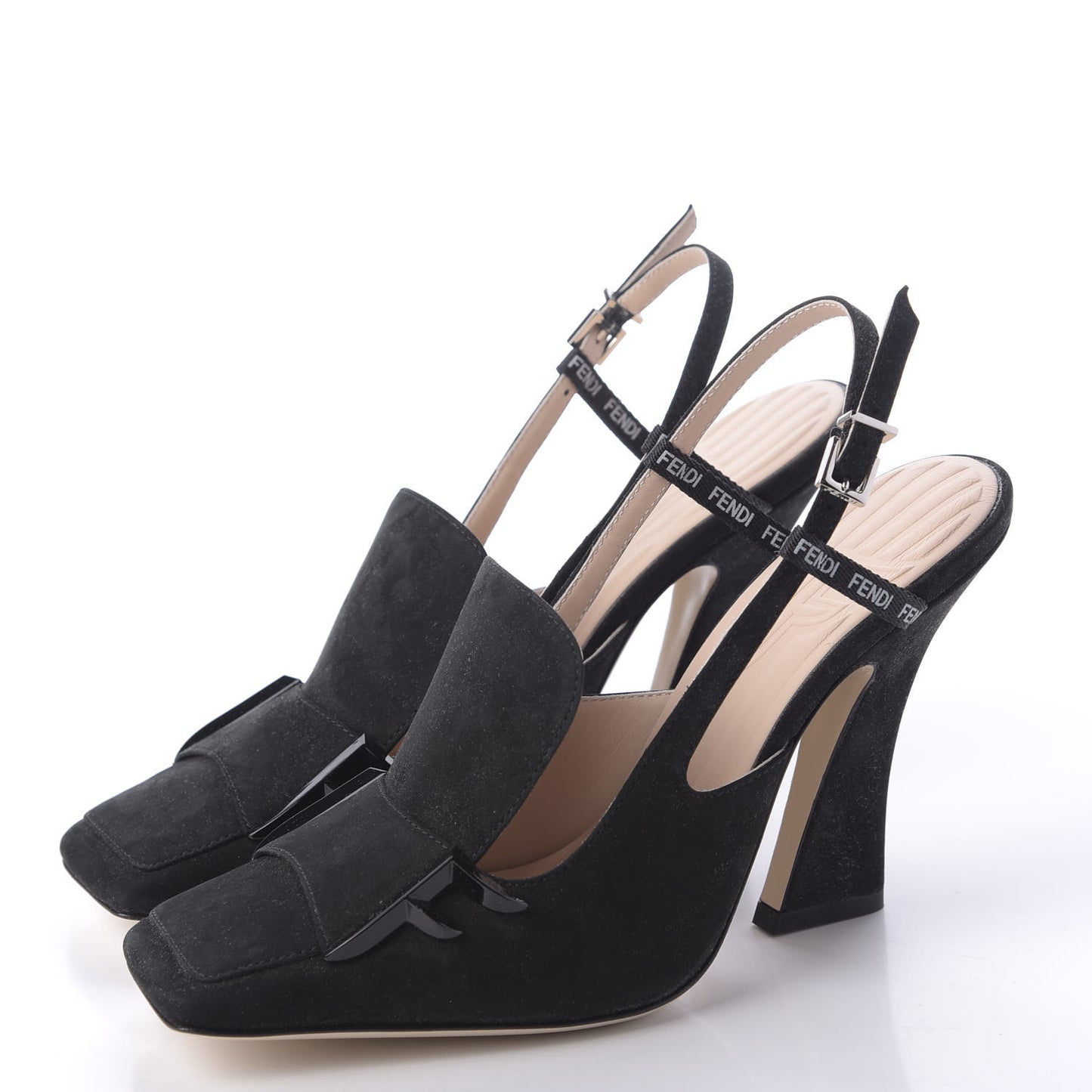 Suede FFreedom Slingback Pumps 36.5 Black