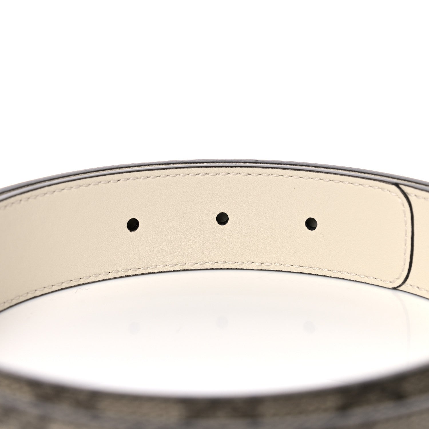 Gucci GG Supreme Monogram Matte Plutone Calfskin Double G 30mm Belt 90 36 Beige Ebony Mystic White 4 of 5