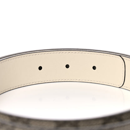 Gucci GG Supreme Monogram Matte Plutone Calfskin Double G 30mm Belt 90 36 Beige Ebony Mystic White 4 of 5