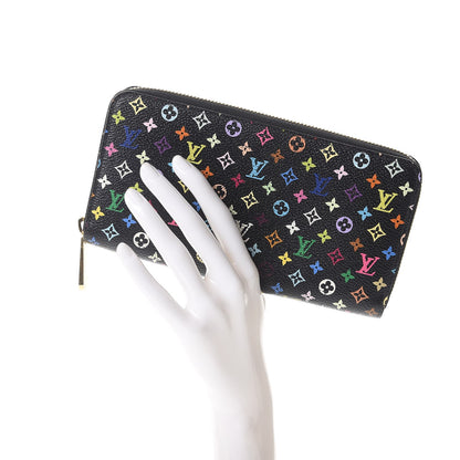 Louis Vuitton Monogram Multicolor Zippy Wallet Black Violet 2 of 10