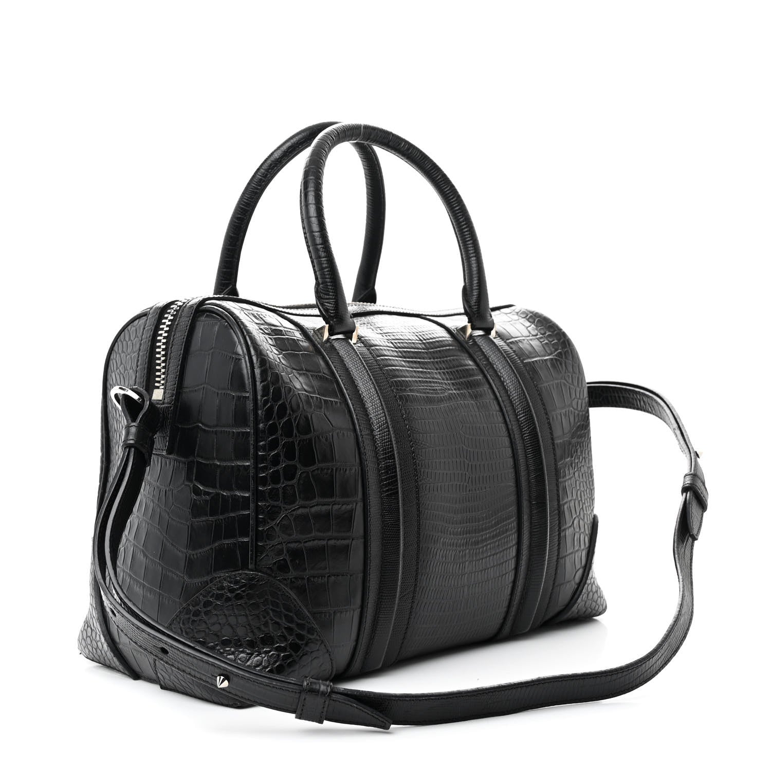 Givenchy Calfskin Crocodile Embossed Medium Lucrezia Black 3 of 14