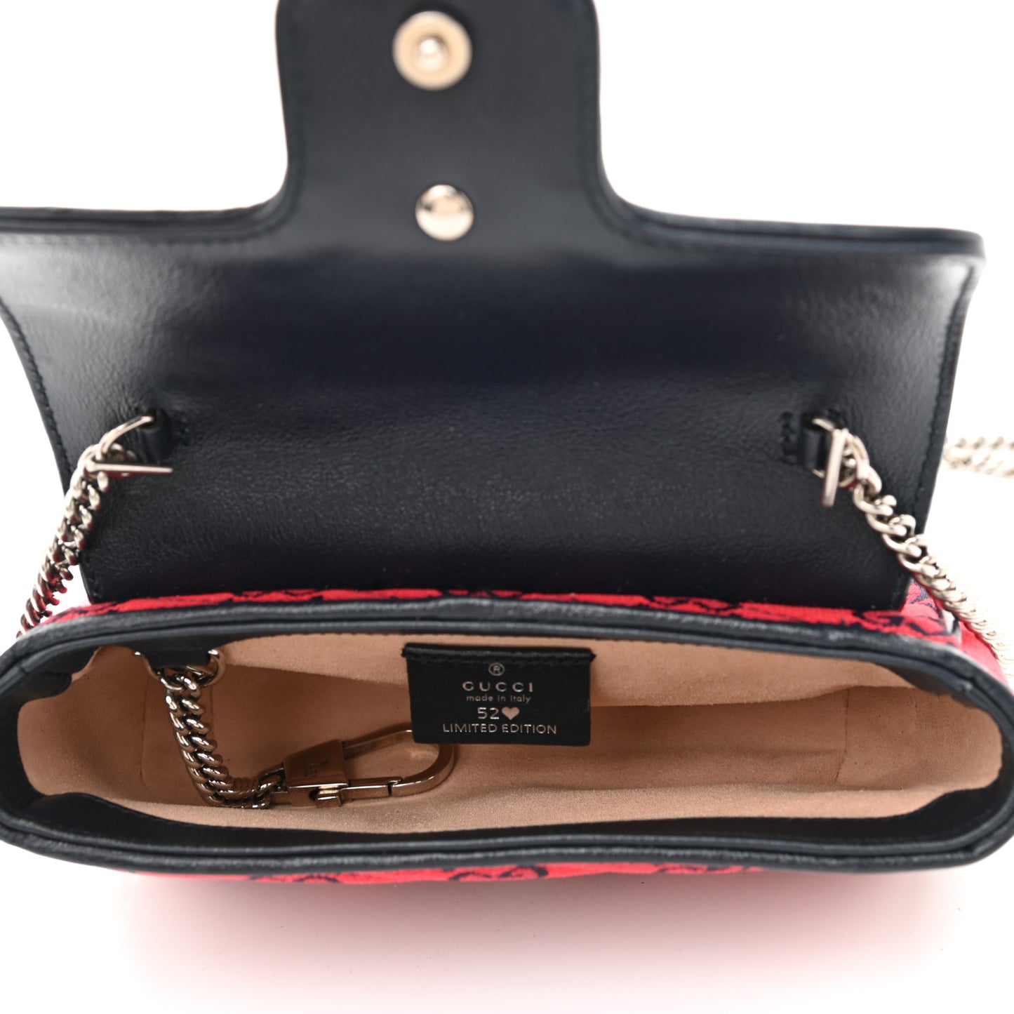 Monogram Multicolor Matelasse Diagonal Super Mini GG Marmont Shoulder Bag Red Blue