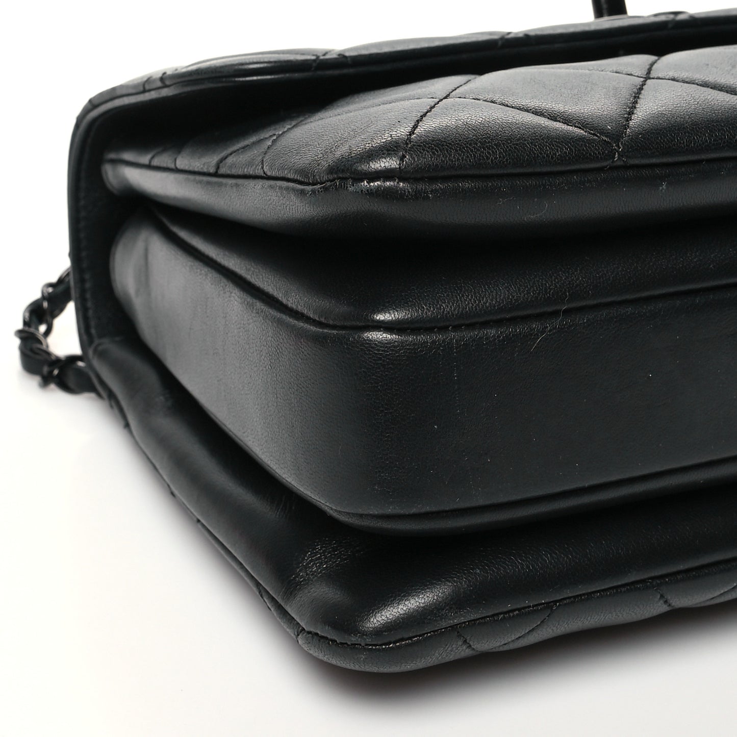 Lambskin Quilted Small Trendy CC Dual Handle Flap Bag So Black