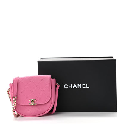 Chanel Goatskin Stitched Casual Trip Messenger Flap Pink 11 of 11