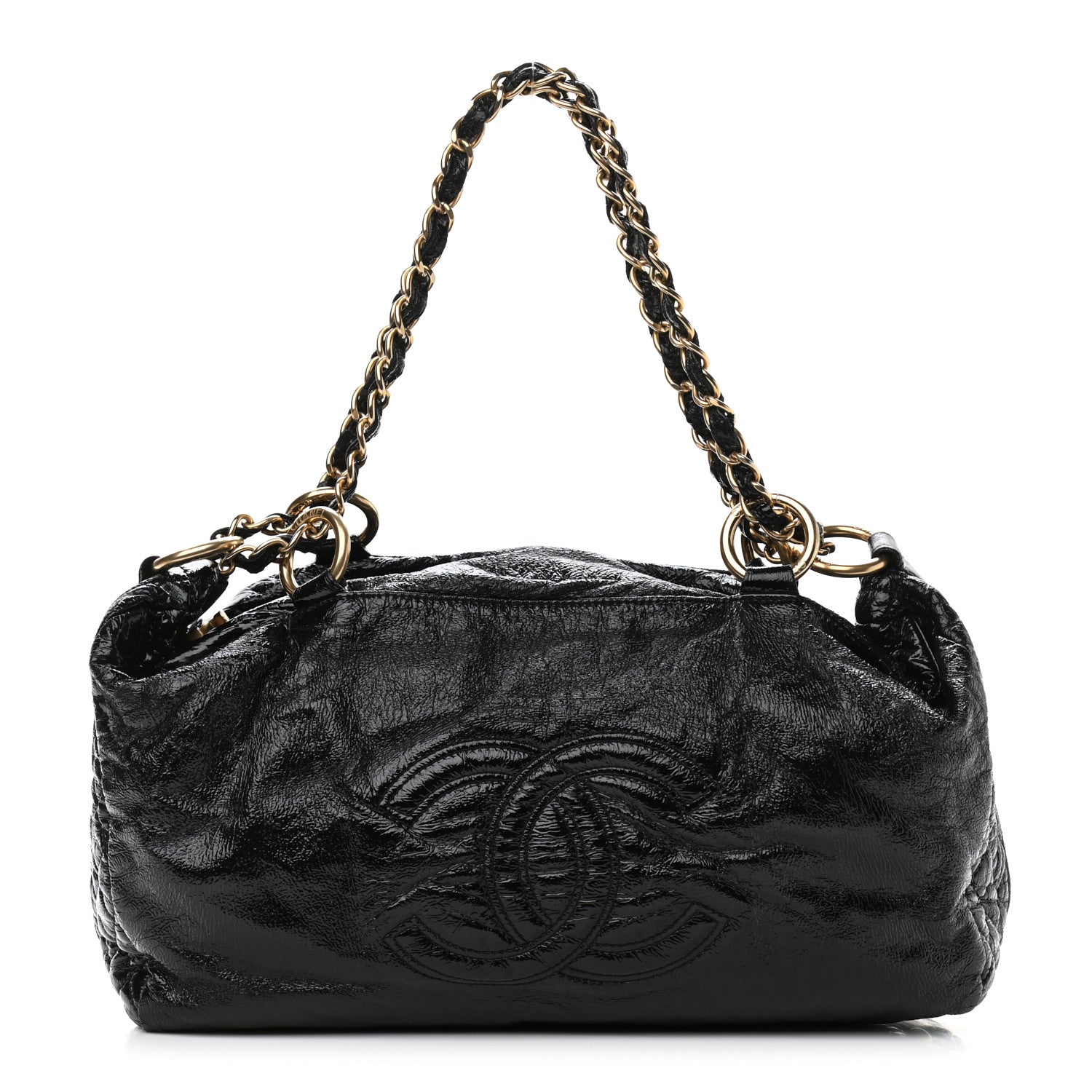 Chanel Vinyl Medium Rock and Chain Bowler Black 1 of 13