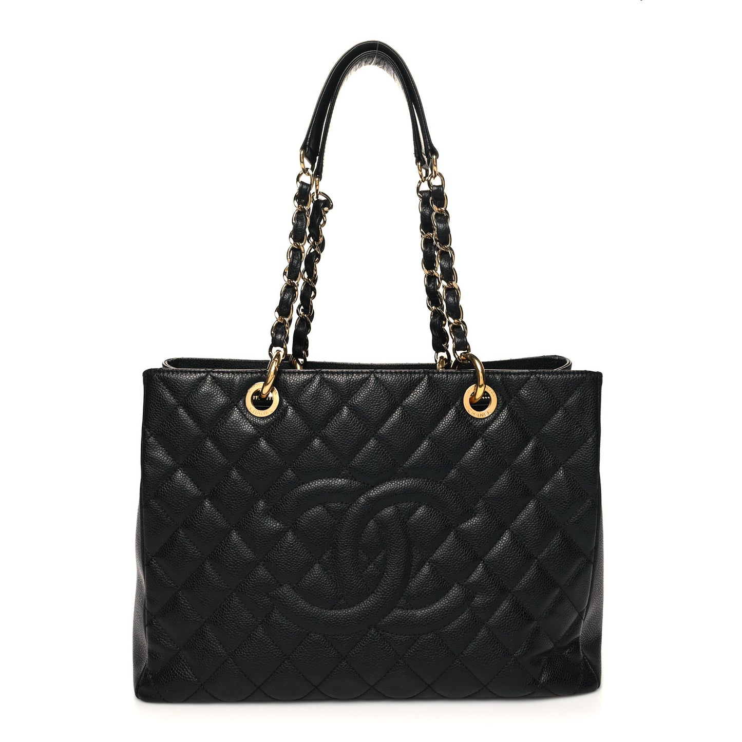 Caviar Quilted Grand Shopping Tote GST Black