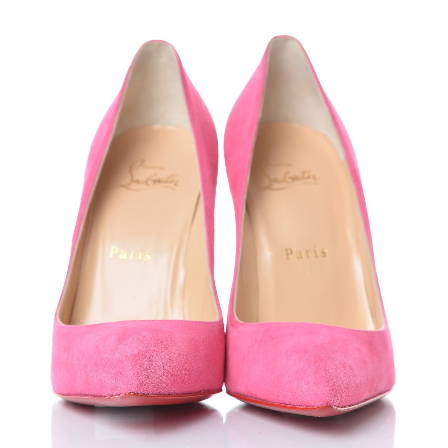 Christian Louboutin Suede Pigalle Follies 100 Pumps 37.5 Darling 2 of 8