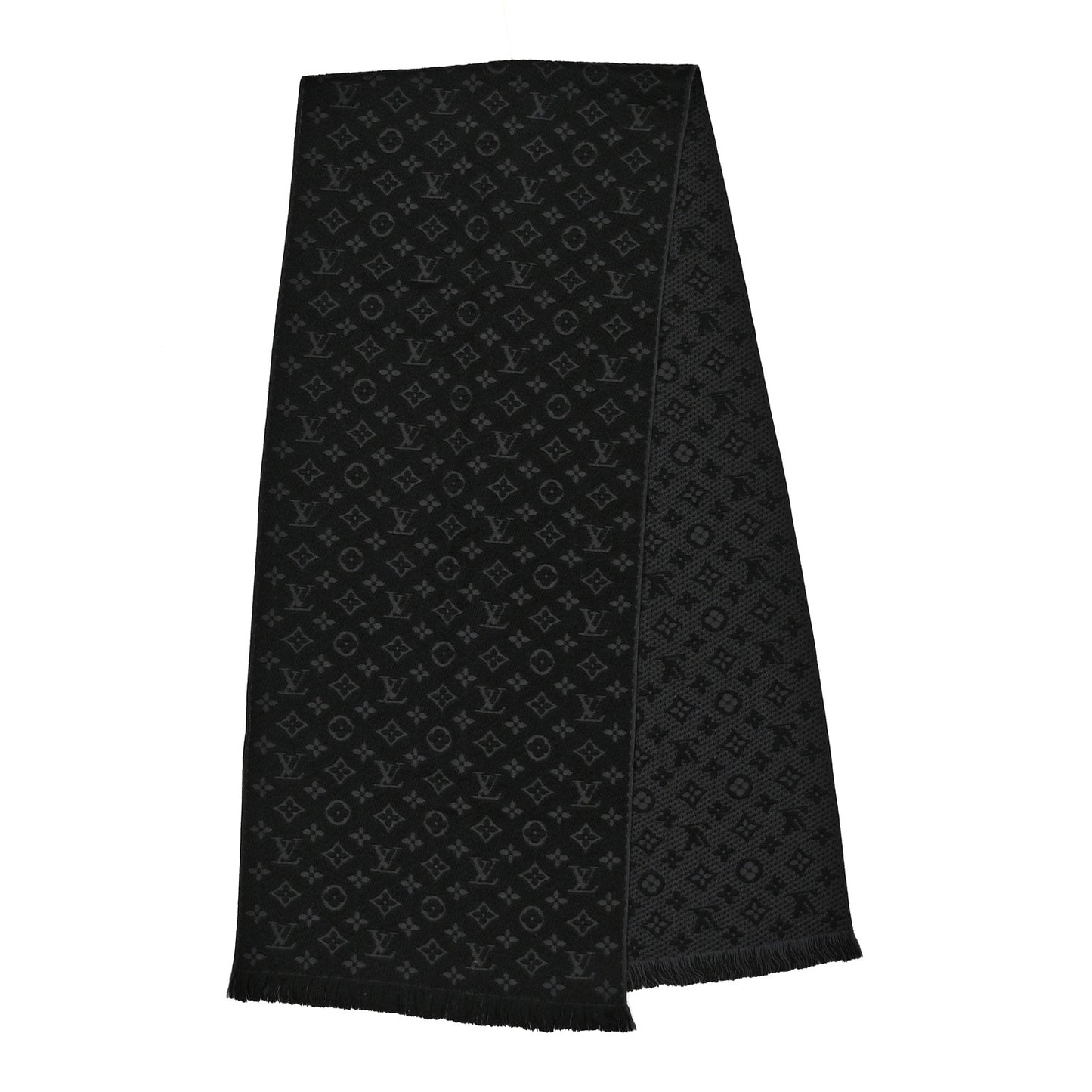 Wool Monogram Classic Scarf Black