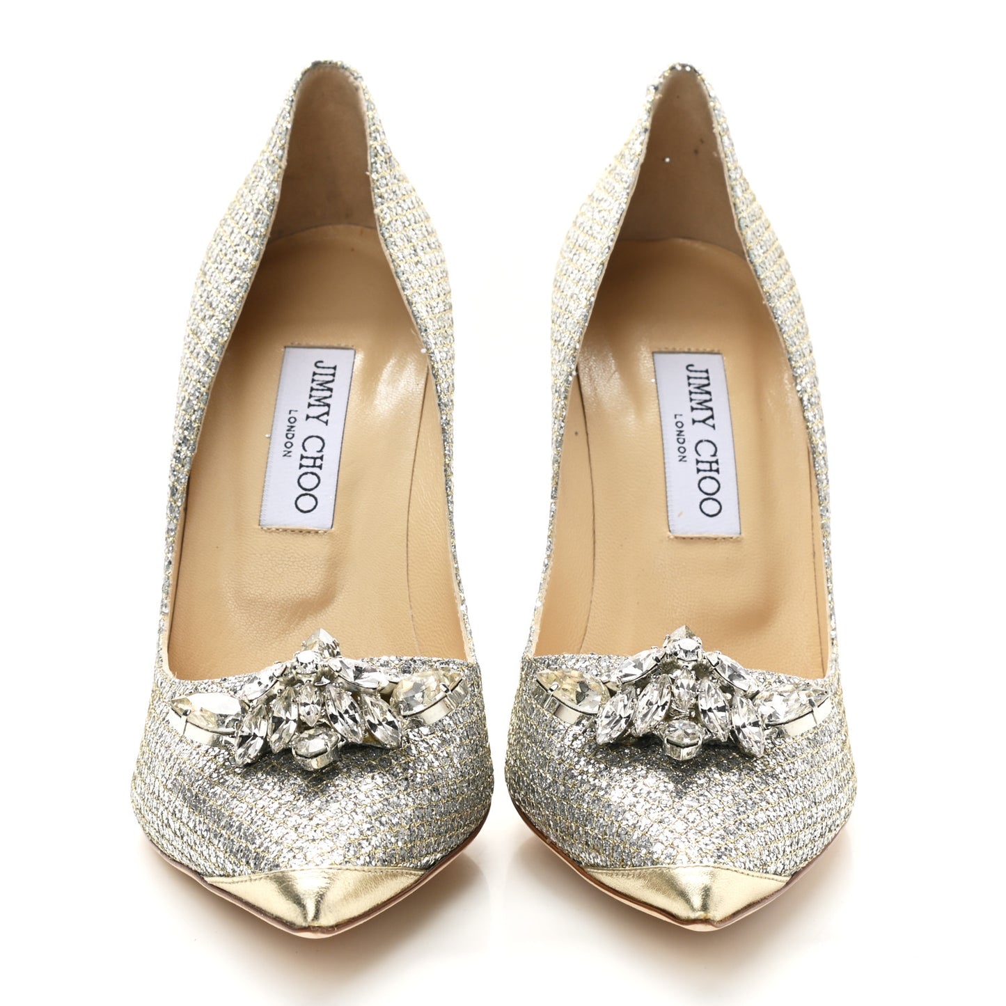Glitter Fabric Crystal Dempsey Pump 40 Silver