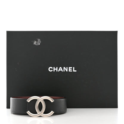 Chanel Calfskin CC Reversible Belt 80 32 Black Burgundy 10 of 10