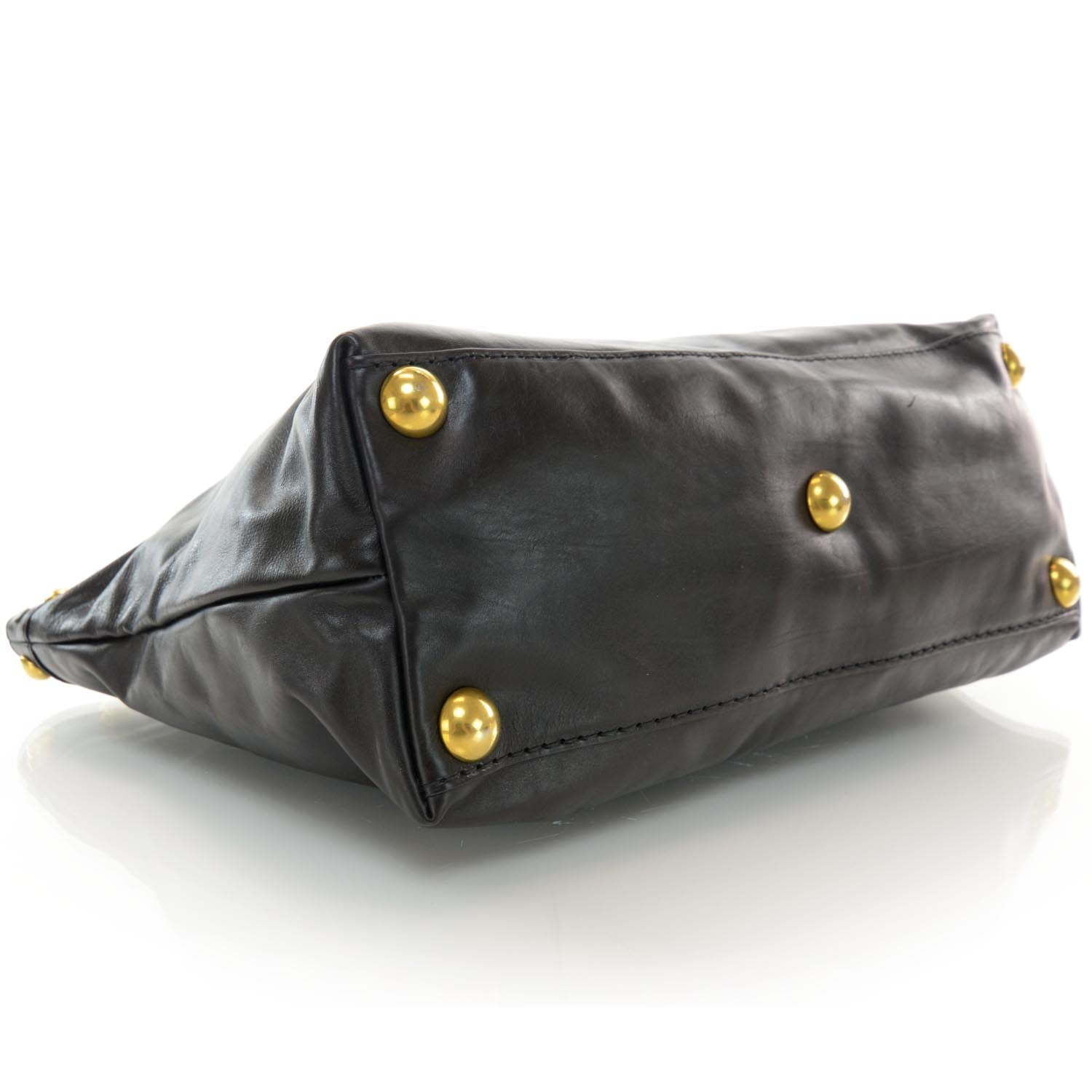 Gucci Leather Large Babouska Tote Black 4 of 7