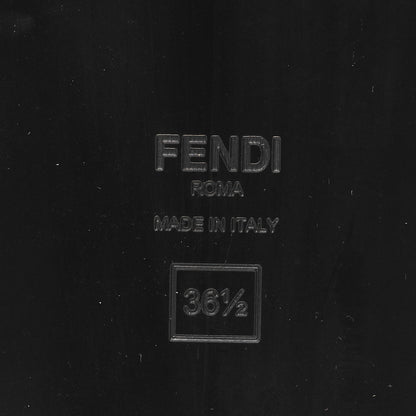 Fendi Satin FF Fendi Feel Slide Sandals 36.5 Tobacco Black 6 of 8