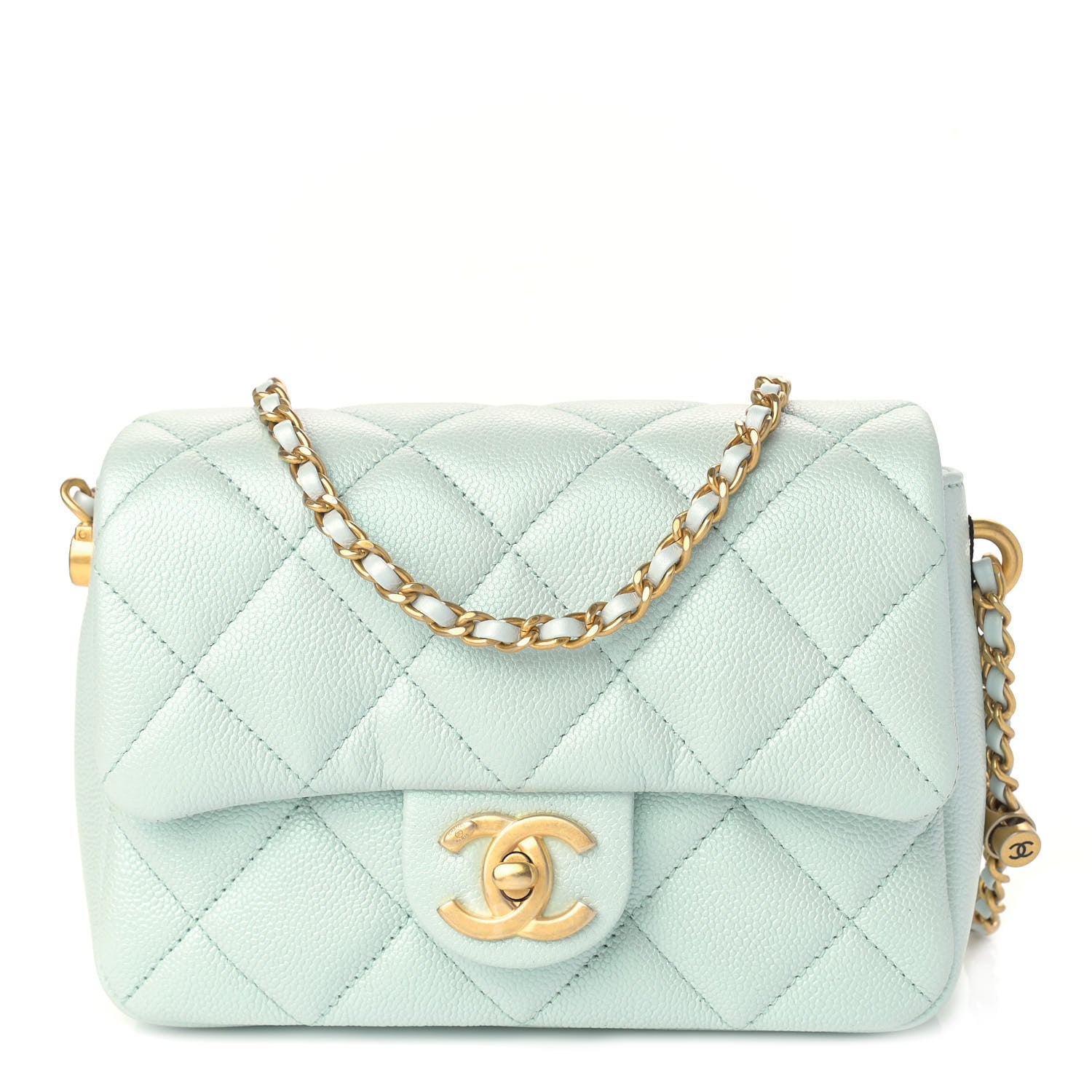 Chanel Iridescent Caviar Quilted Mini My Perfect Flap Light Green 1 of 9