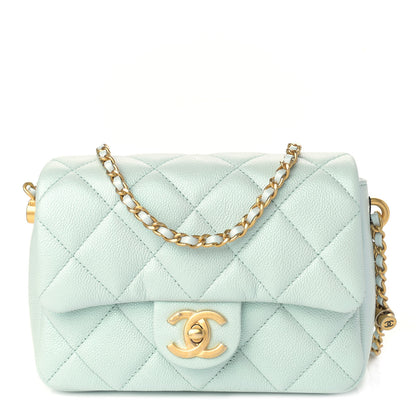 Chanel Iridescent Caviar Quilted Mini My Perfect Flap Light Green 1 of 9
