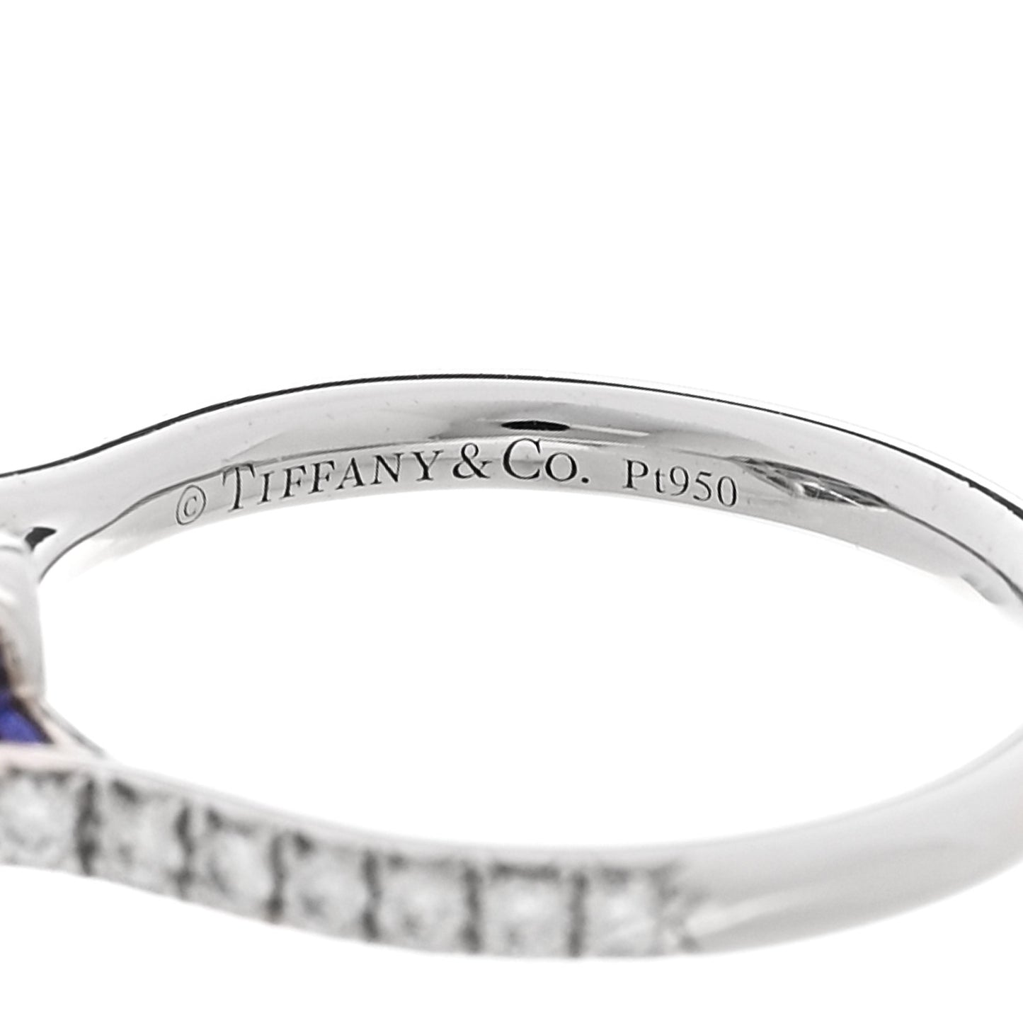 Platinum Diamond Tanzanite Soleste Pear Cut Ring 56 7.75