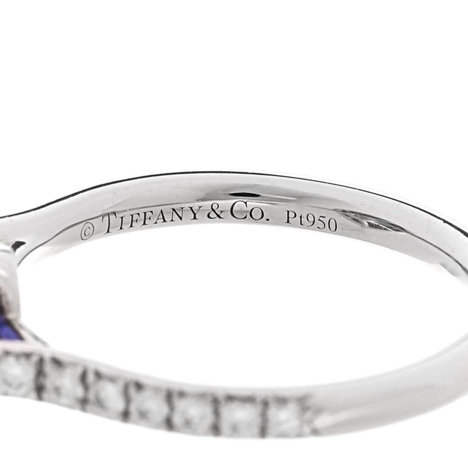 Tiffany Platinum Diamond Tanzanite Soleste Pear Cut Ring 56 7.75 5 of 5