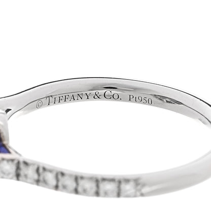 Tiffany Platinum Diamond Tanzanite Soleste Pear Cut Ring 56 7.75 5 of 5
