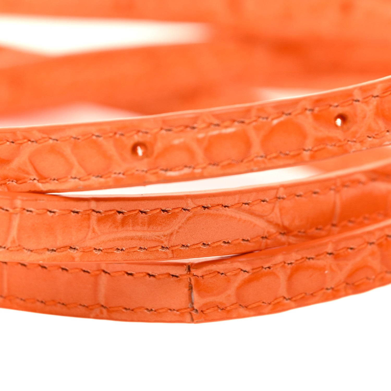 Balenciaga Shiny Calfskin Crocodile Embossed Hourglass Top Handle Bag Mini Orange 30 of 31