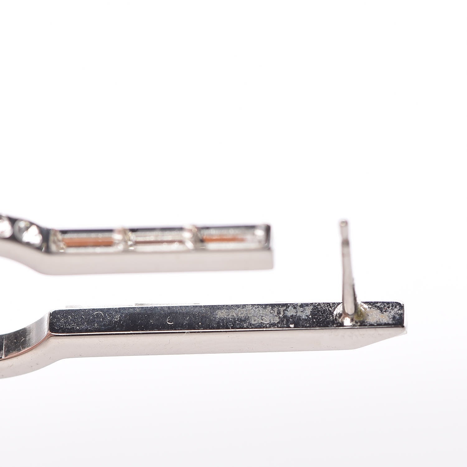 Louis Vuitton Crystal Baguette Earrings Silver 5 of 5