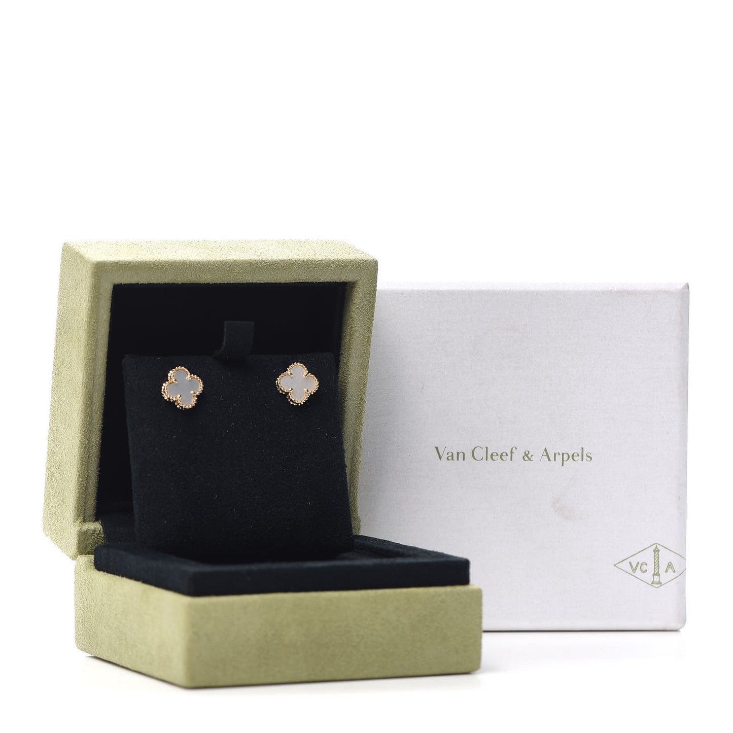 18K Yellow Gold Mother of Pearl Sweet Alhambra Earrings