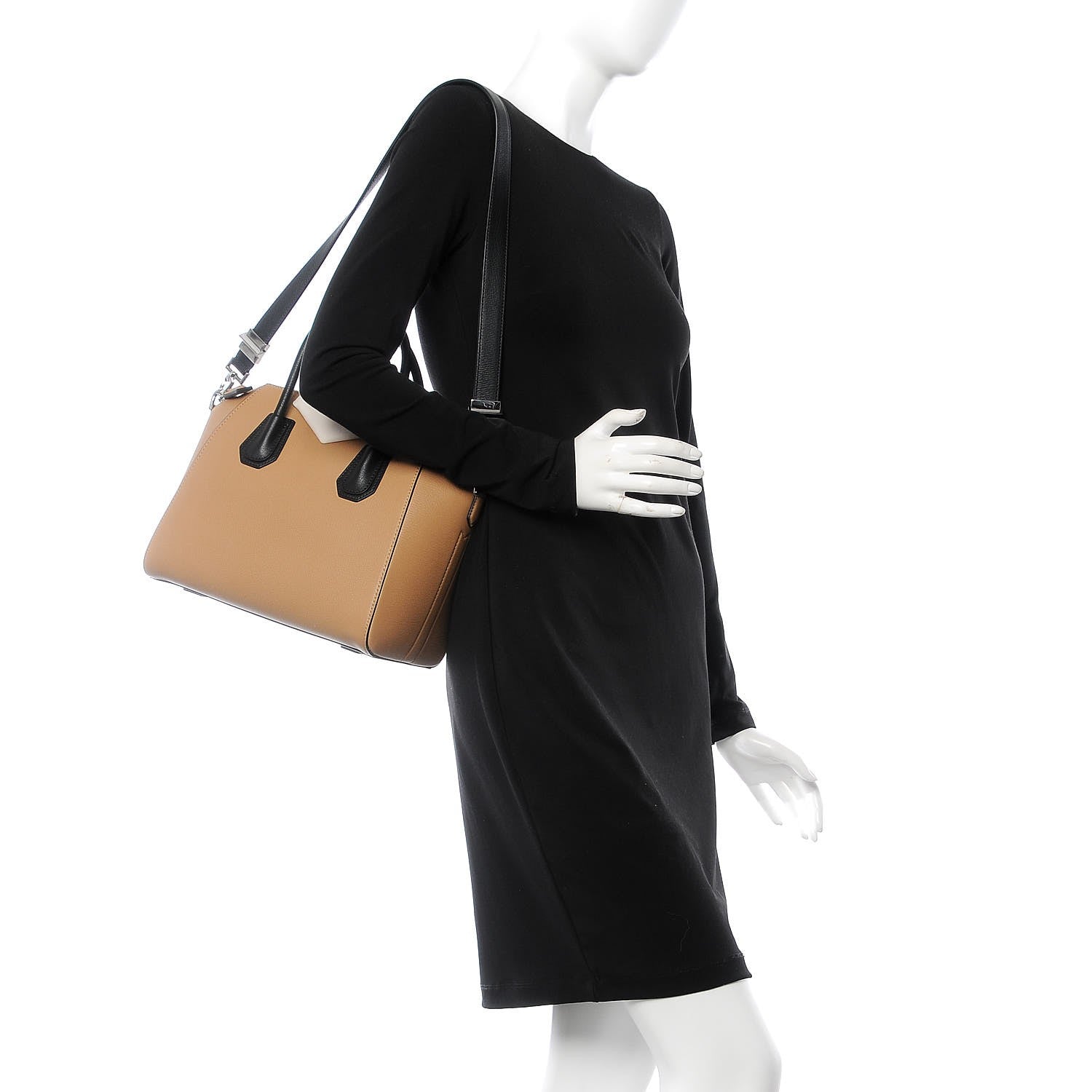 Givenchy Sugar Goatskin Small Tri-Color Antigona Beige Black Brown 2 of 12